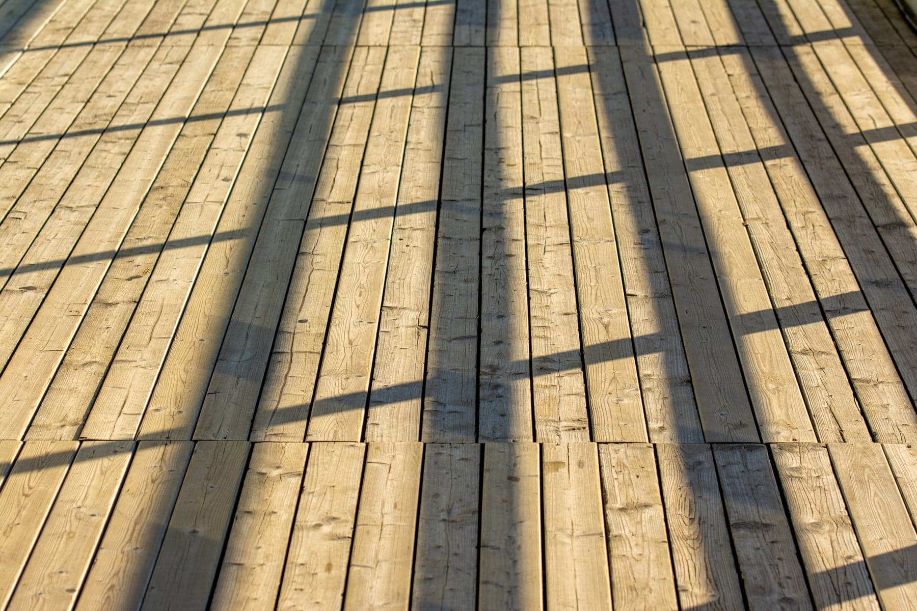 Clean prepared wood deck after washing and sanding